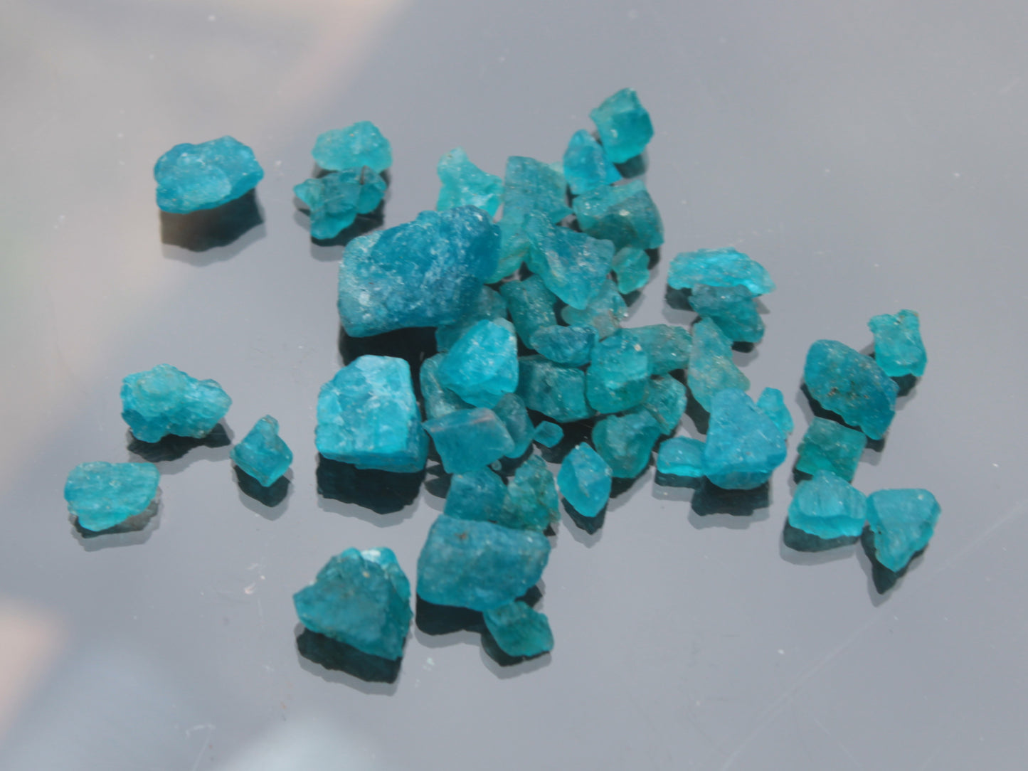 Blue Apatite tiny raw crystals 9-10g Rocks and Things