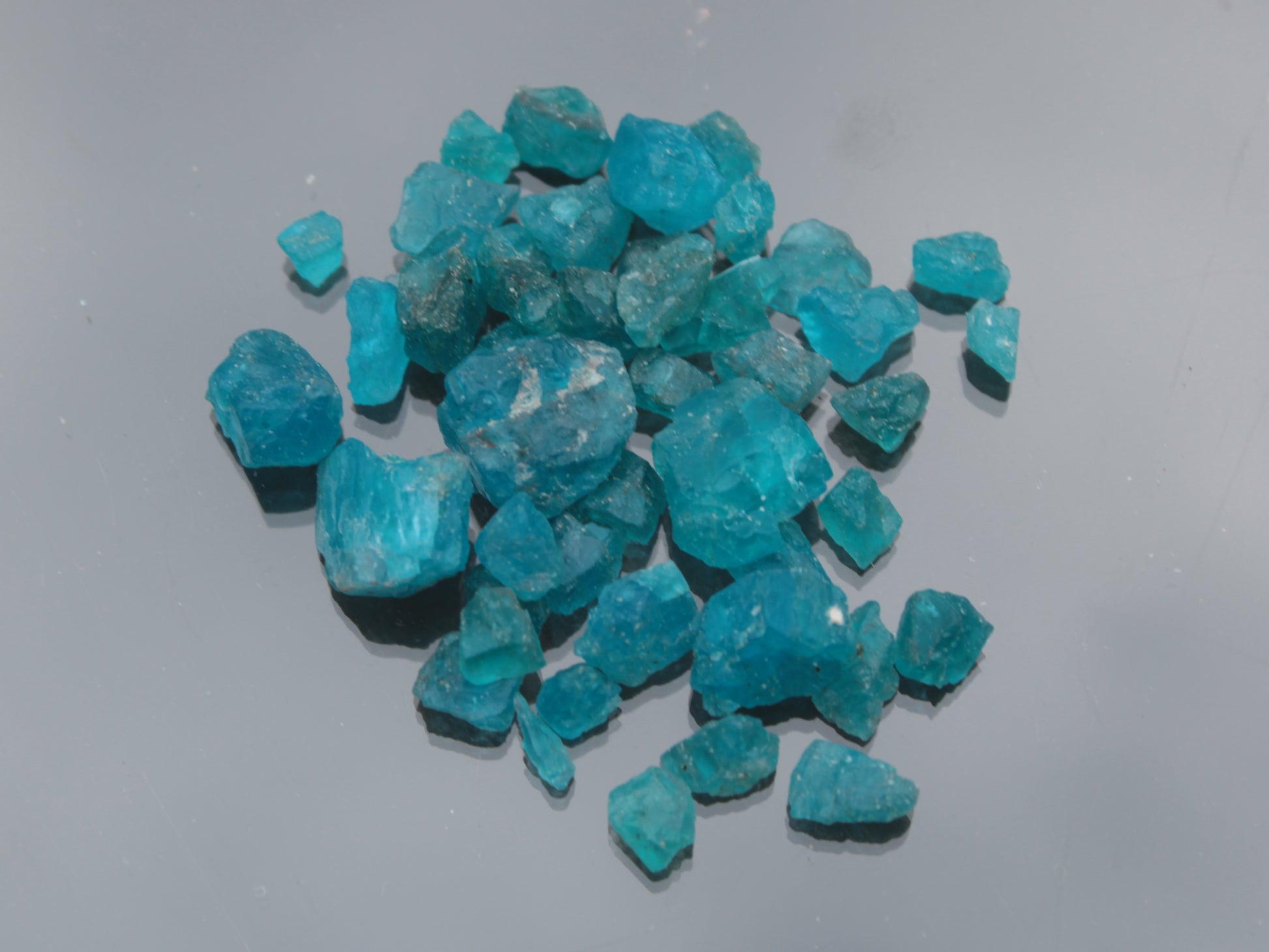 Blue Apatite tiny raw crystals 9-10g Rocks and Things