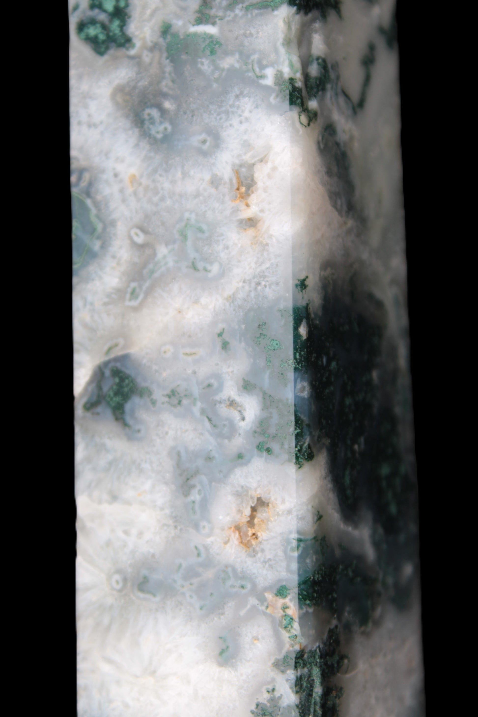 Ocean Grass Moss Agate obelisk 179mm 525g Rocks and Things