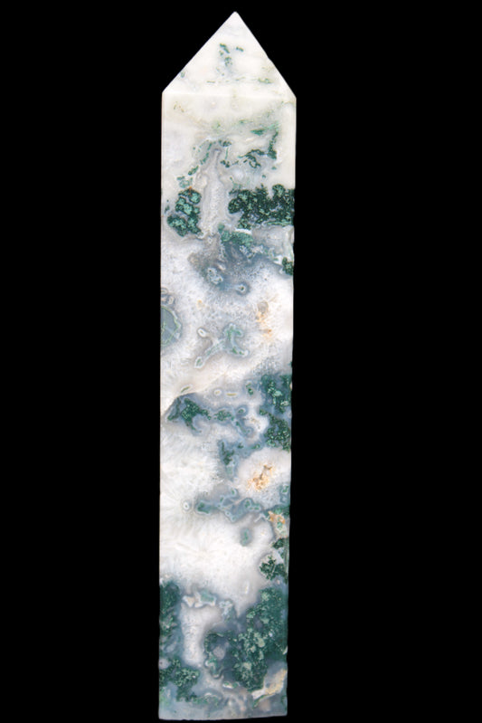 Ocean Grass Moss Agate obelisk 179mm 525g Rocks and Things