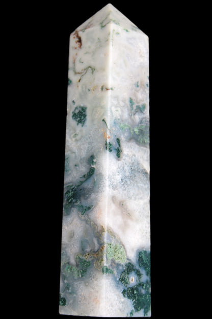 Ocean Grass Moss Agate obelisk 179mm 525g Rocks and Things