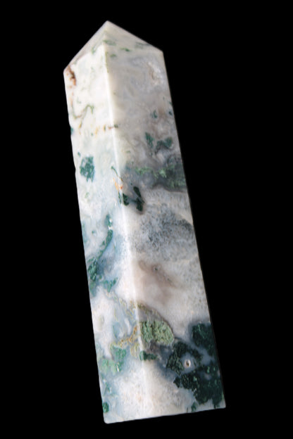 Ocean Grass Moss Agate obelisk 179mm 525g Rocks and Things