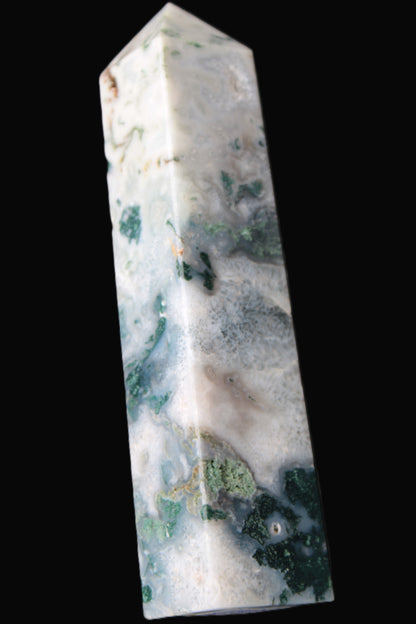 Ocean Grass Moss Agate obelisk 179mm 525g Rocks and Things