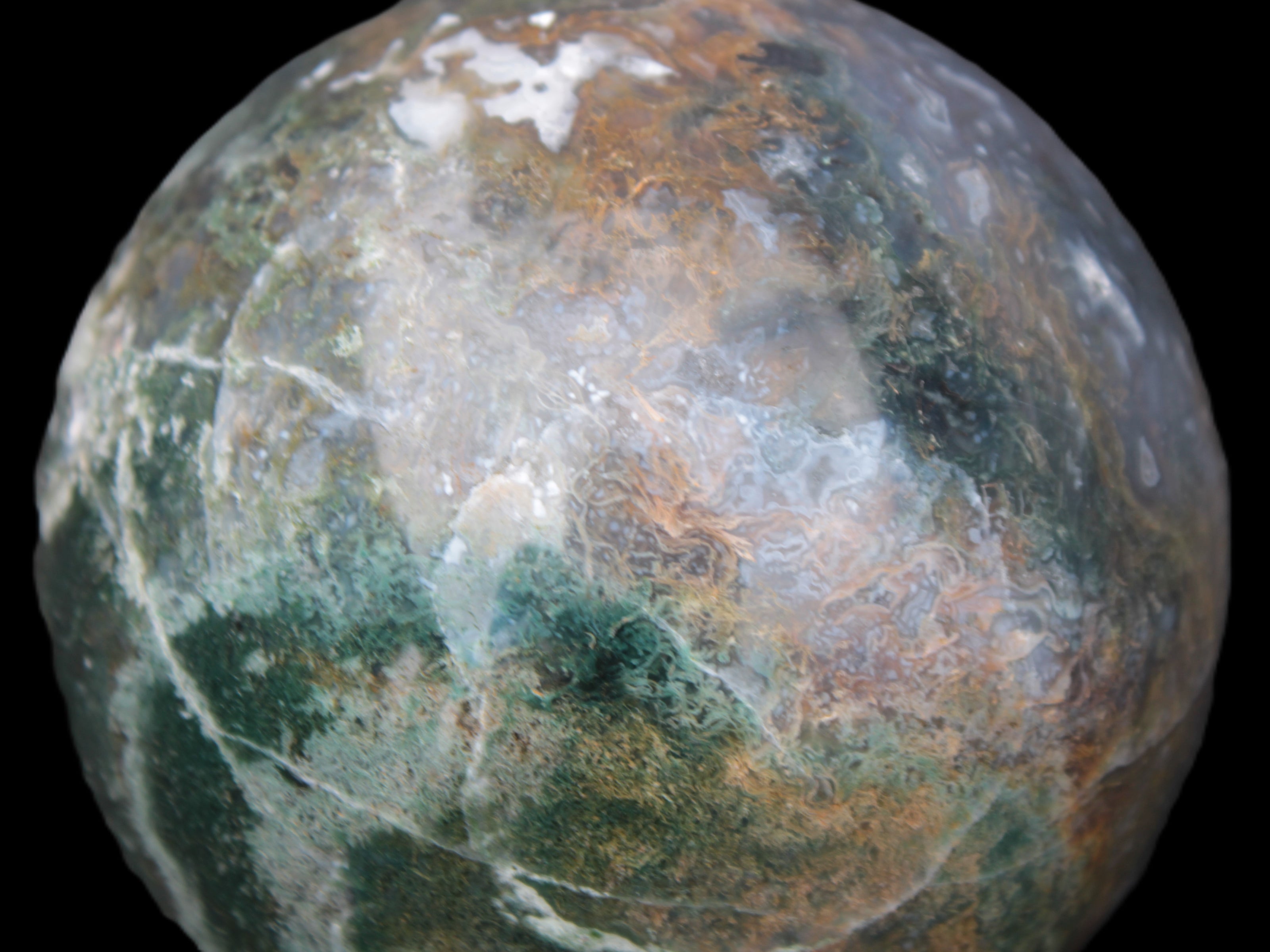 Ocean Moss Agate sphere 118mm 1781g Rocks and Things