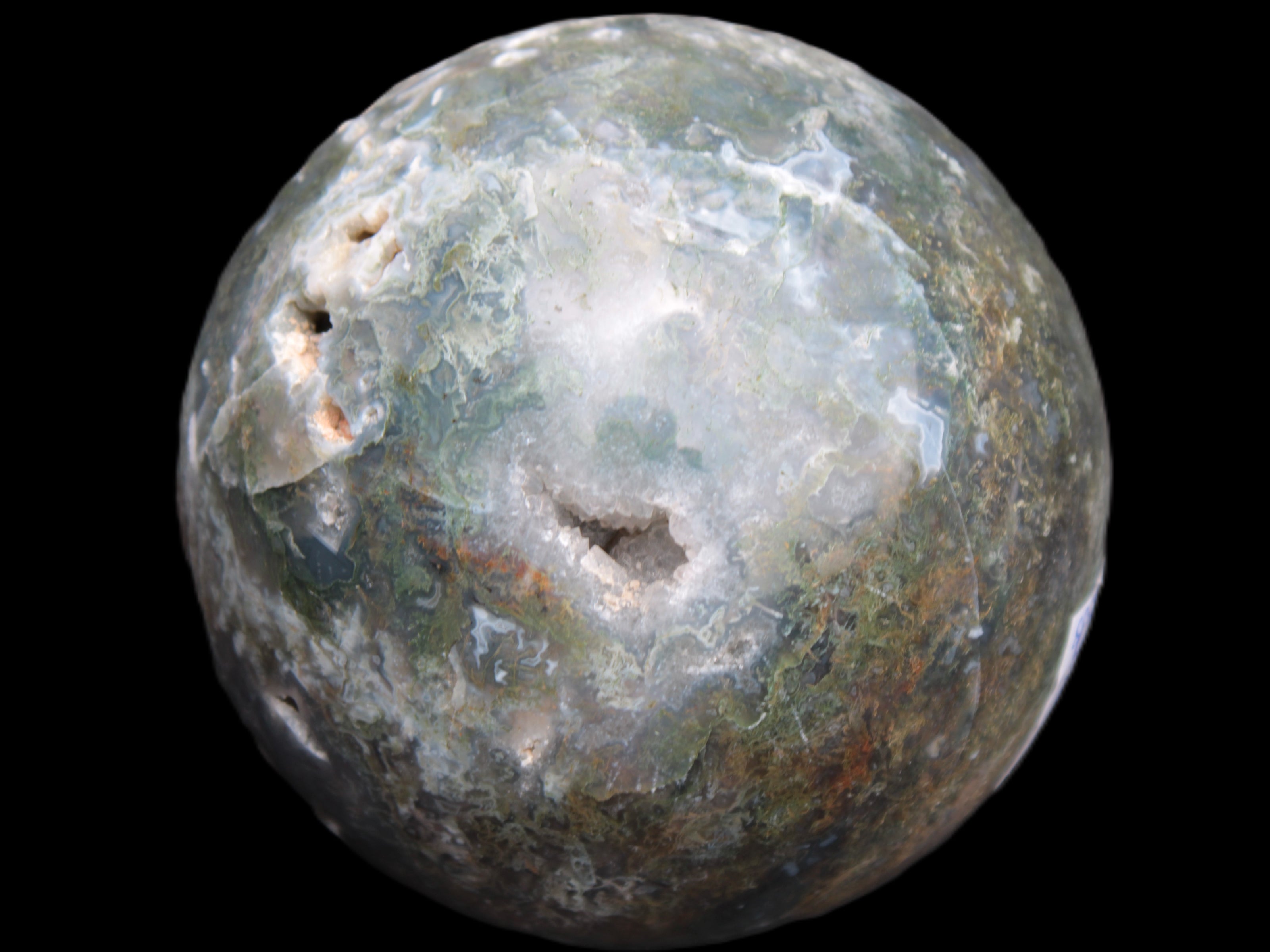 Ocean Moss Agate sphere 118mm 1781g Rocks and Things