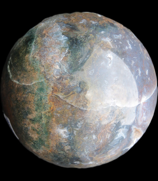 Ocean Moss Agate sphere 118mm 1781g - Rocks and Things Store