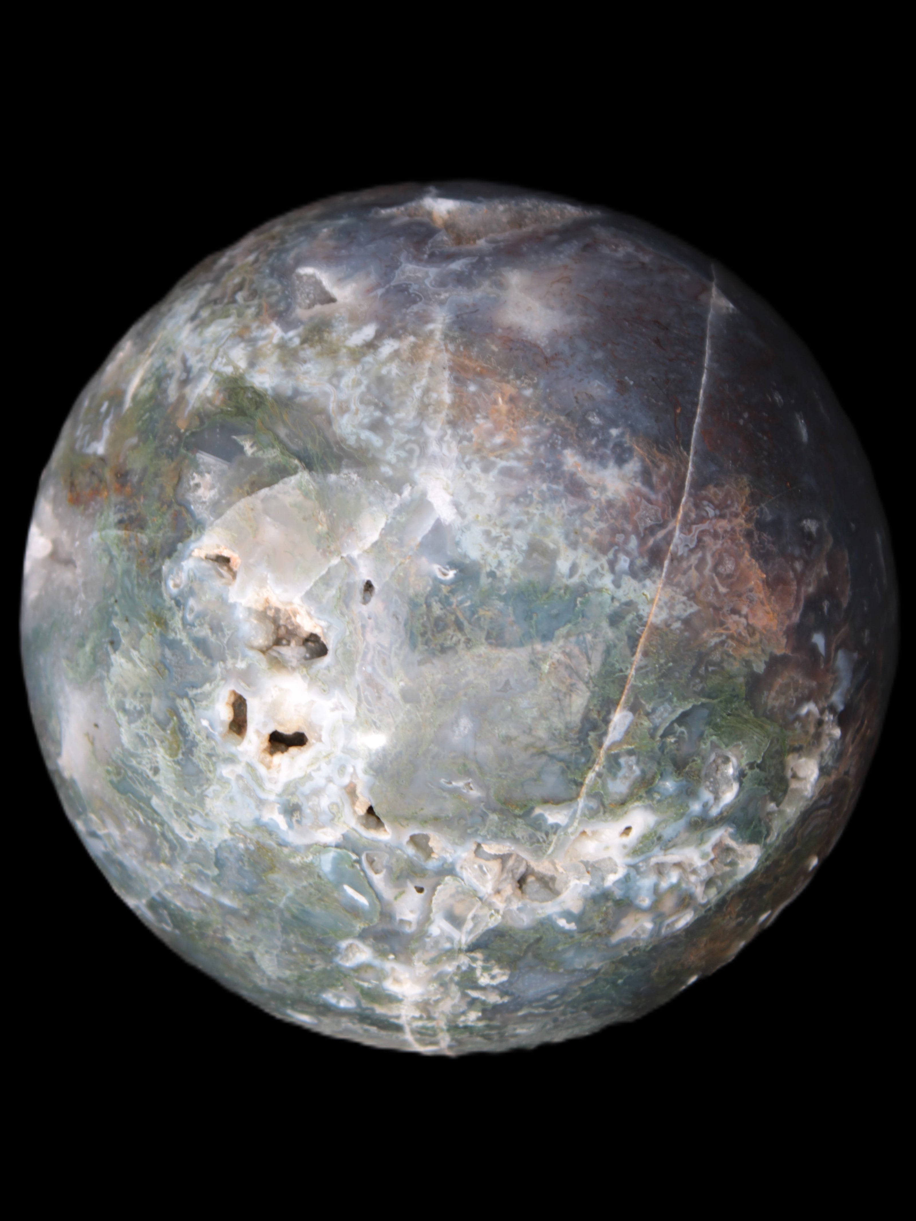 Ocean Moss Agate sphere 118mm 1781g Rocks and Things