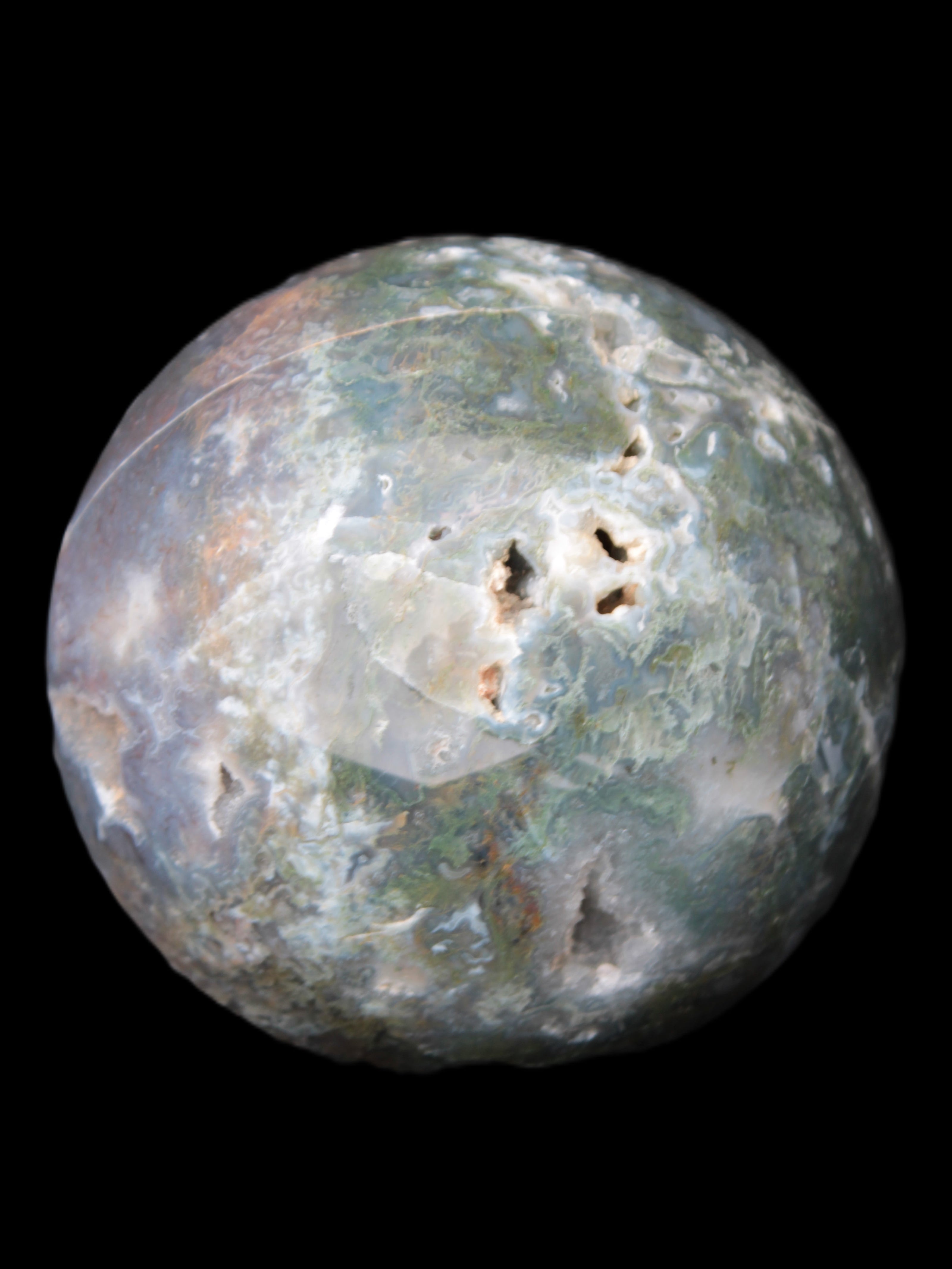 Ocean Moss Agate sphere 118mm 1781g Rocks and Things