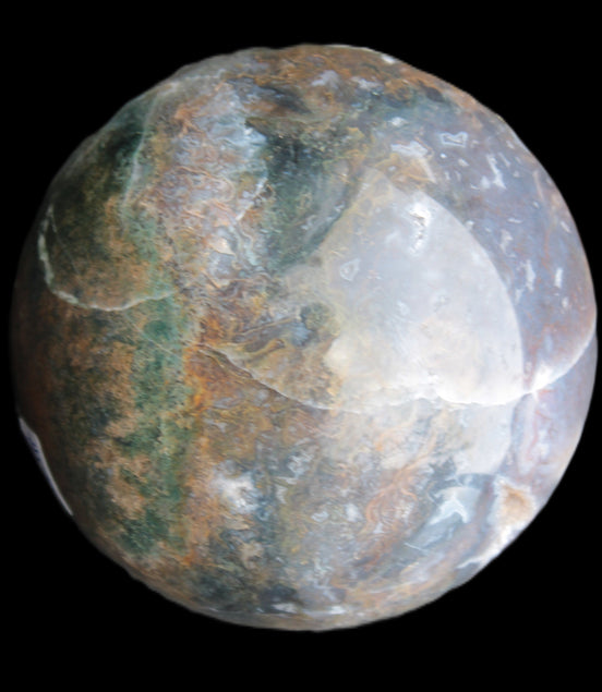 Ocean Moss Agate sphere 118mm 1781g - Rocks and Things Store