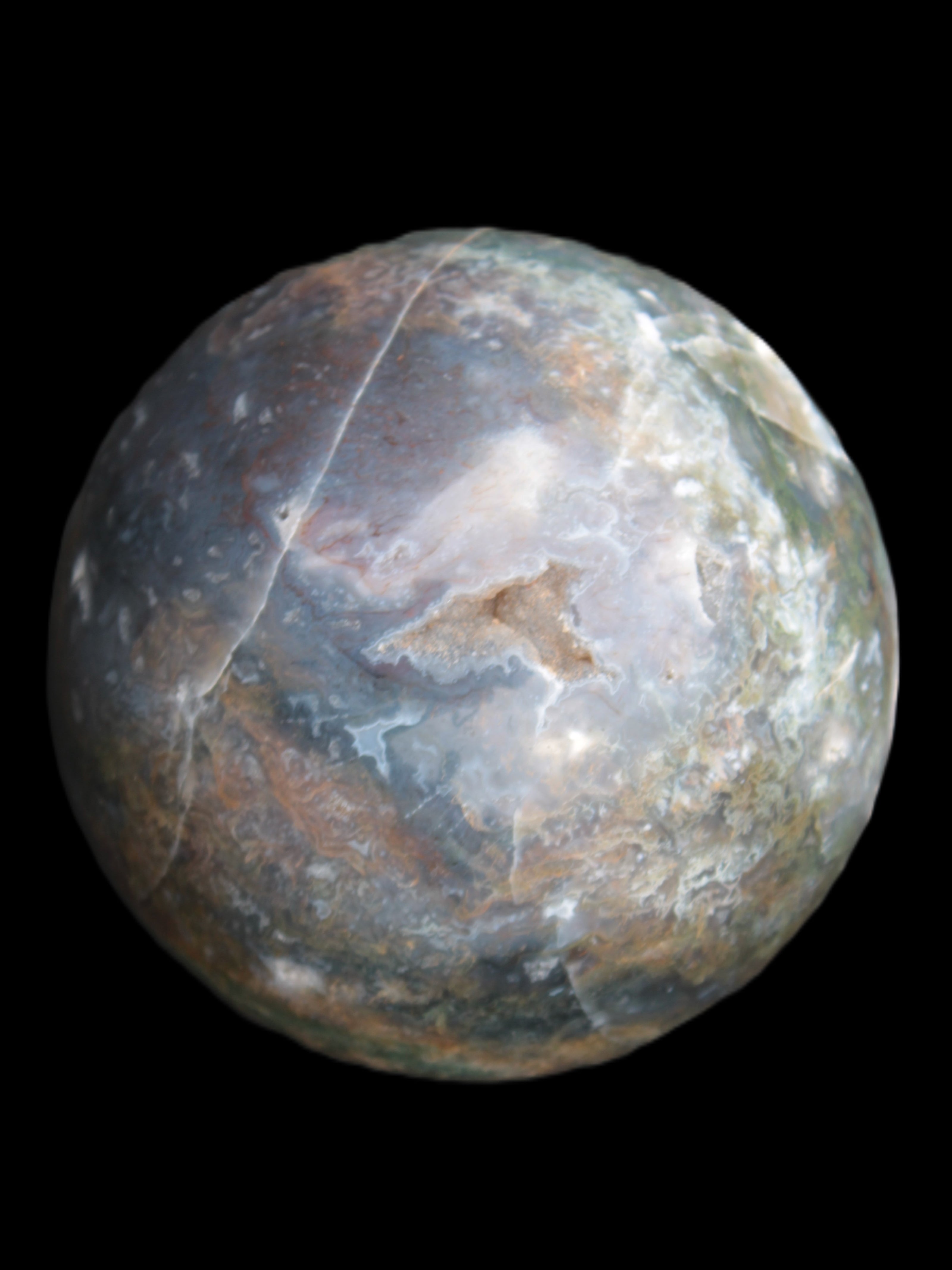 Ocean Moss Agate sphere 118mm 1781g Rocks and Things