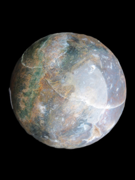 Ocean Moss Agate sphere 118mm 1781g - Rocks and Things Store