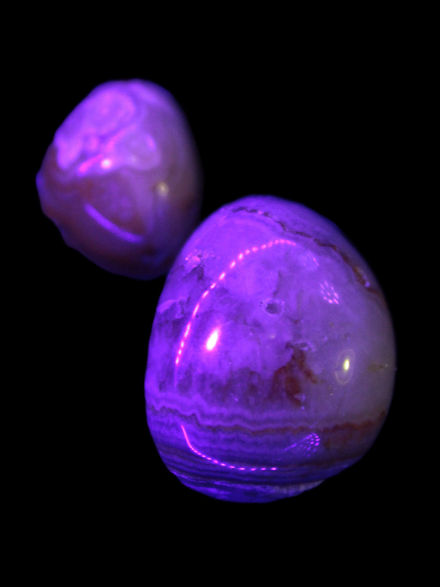 Crazy Lace Marquis Agate 2/3 polished stones from Mexico 14g in UV light