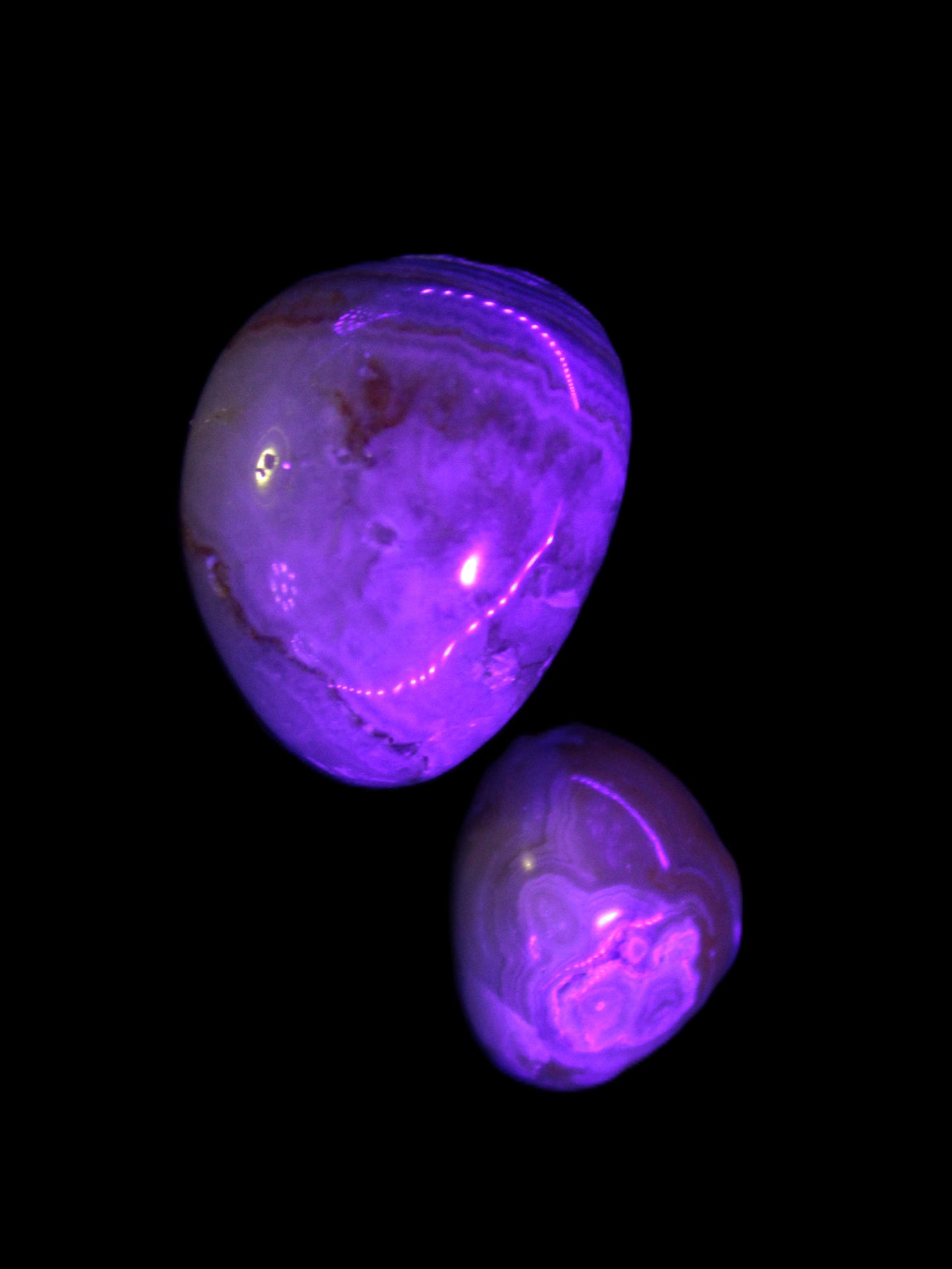 Crazy Lace Marquis Agate 2/3 polished stones from Mexico 14g in UV light