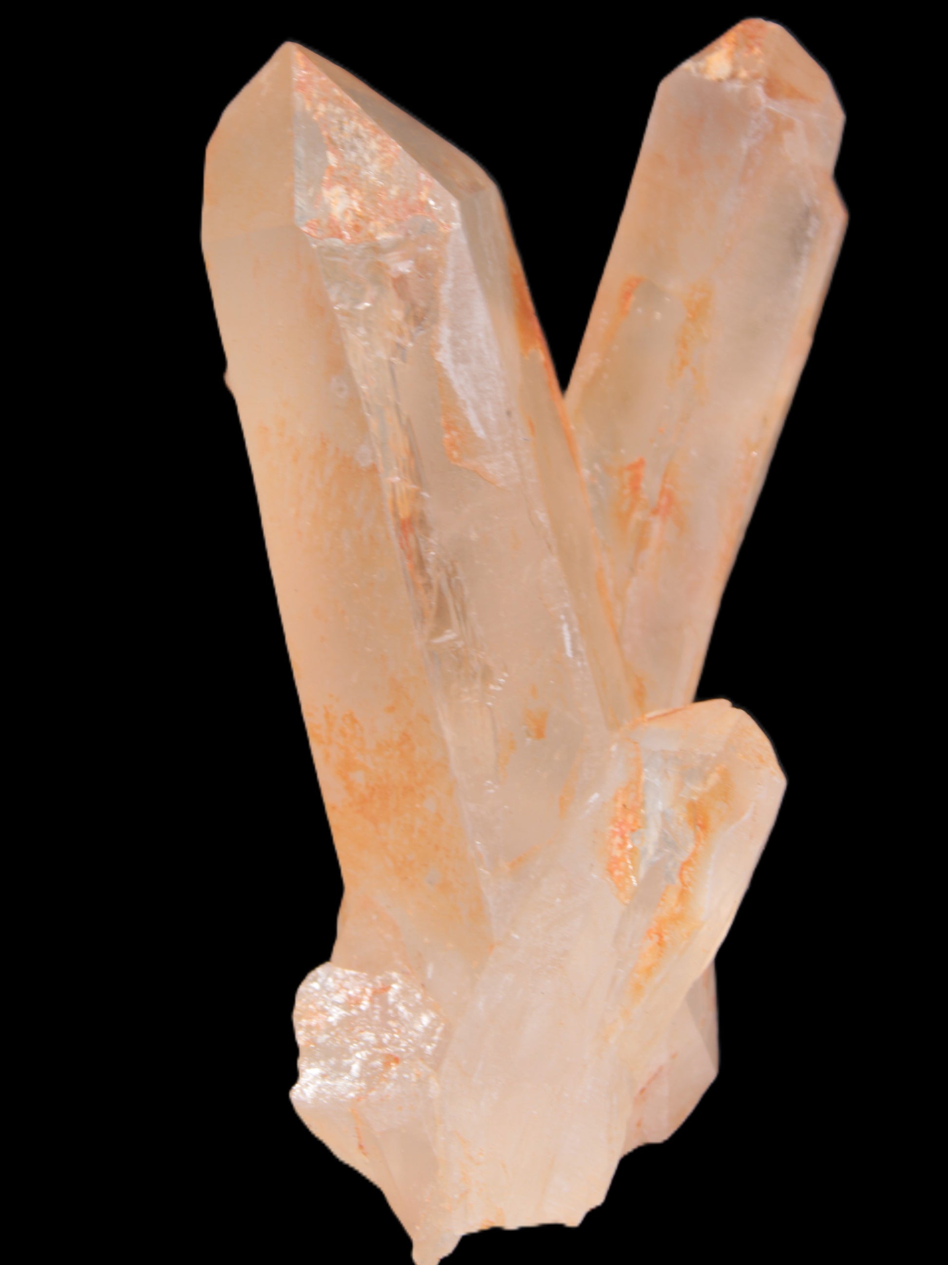 Tangerine Quartz crystal cluster 354g Rocks and Things