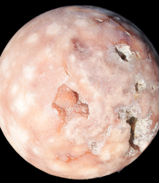 Sakura Agate sphere 98mm 1200g in sunshine - Rocks and Things Store
