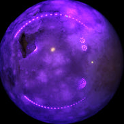 Sakura Agate sphere 98mm 1200g in UV light  - Rocks and Things Store