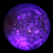 Sakura Agate sphere 98mm 1200g in UV light  - Rocks and Things Store