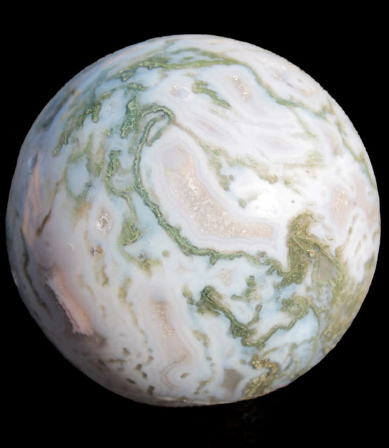 Moss Agate sphere 335g - Rocks and Things Store