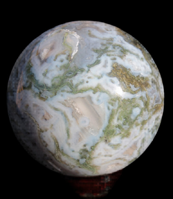 Moss Agate sphere 335g - Rocks and Things Store
