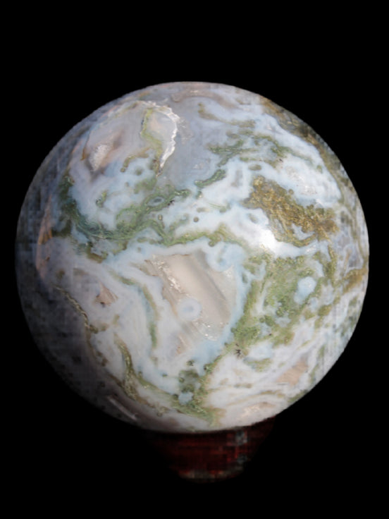 Moss Agate sphere 335g - Rocks and Things Store