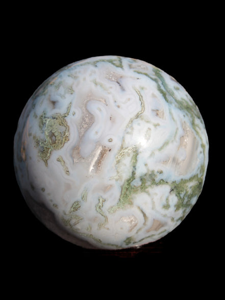 Moss Agate sphere 335g - Rocks and Things Store
