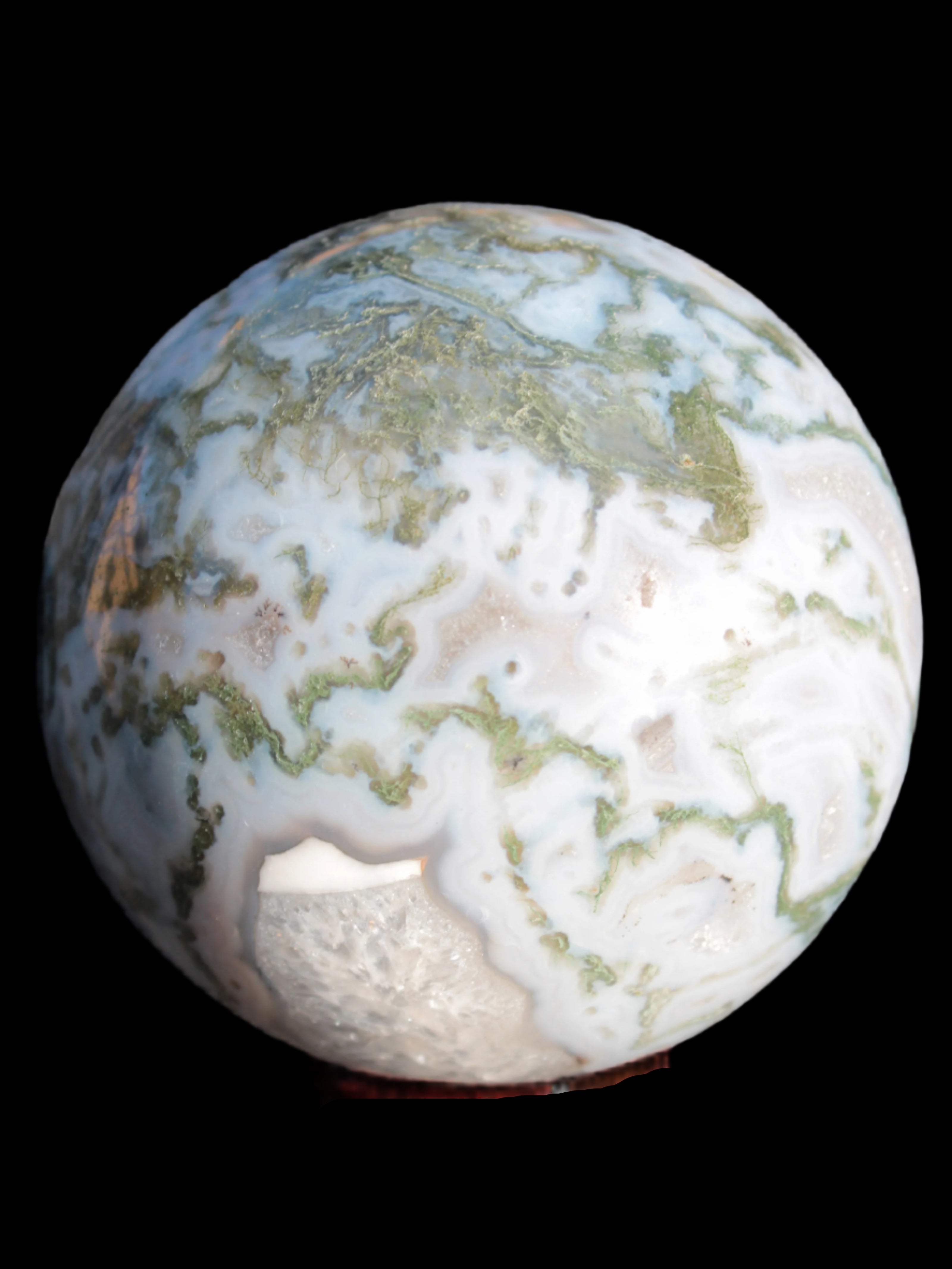 Moss Agate sphere 335g - Rocks and Things Store