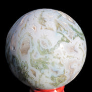 Moss Agate sphere 335g Rocks and Things