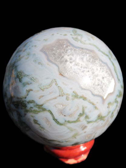 Moss Agate sphere 335g Rocks and Things