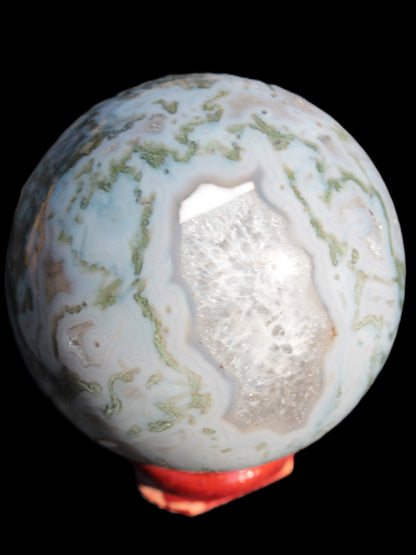 Moss Agate sphere 335g Rocks and Things