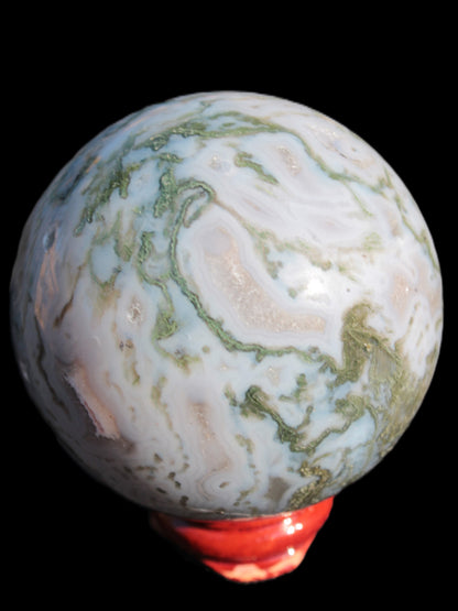 Moss Agate sphere 335g Rocks and Things