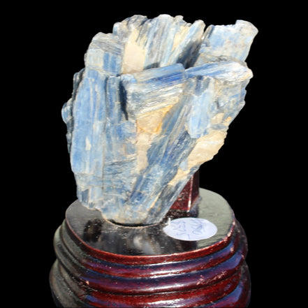 Kyanite cluster with stand 573g in su nlight - Rocks and Things Store