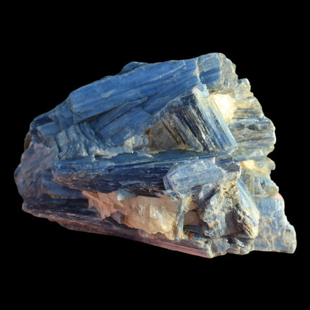 Kyanite cluster with stand 573g in su nlight - Rocks and Things Store