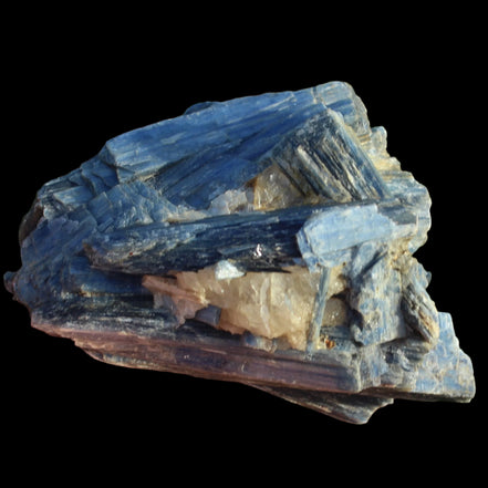 Kyanite cluster with stand 573g in su nlight - Rocks and Things Store
