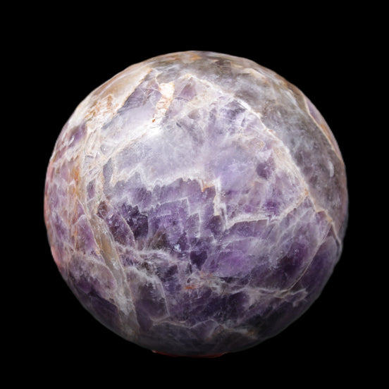 Chevron Fantasy Amethyst sphere 96mm 1424g in sunlight - Rocks and Things Store