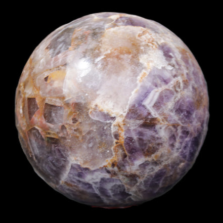 Chevron Fantasy Amethyst sphere 96mm 1424g in sunlight - Rocks and Things Store