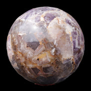 Chevron Fantasy Amethyst sphere 96mm 1424g in sunlight - Rocks and Things Store