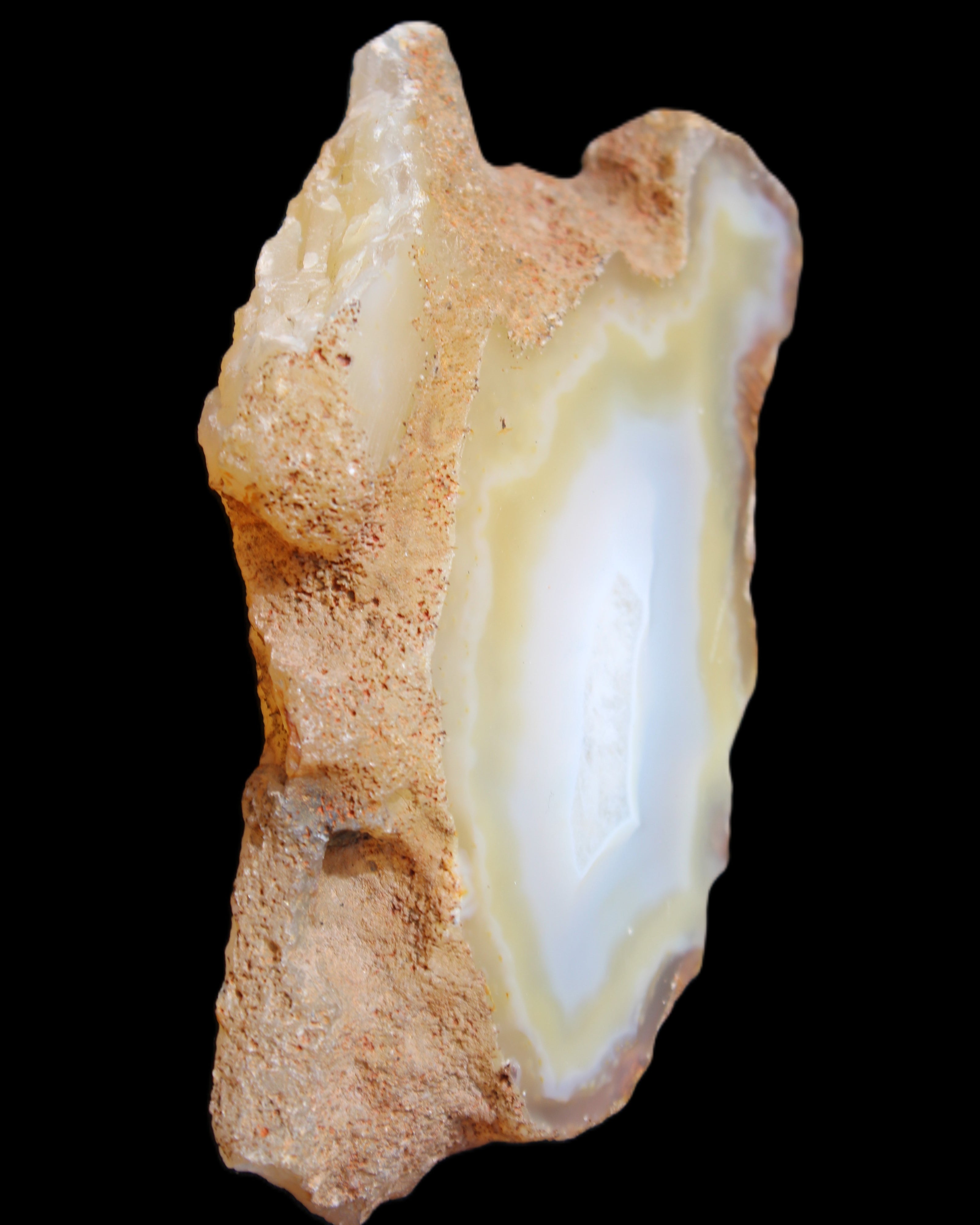 Agate geode slice 84*42*12mm  85g in sunlight - Rocks and Things Store