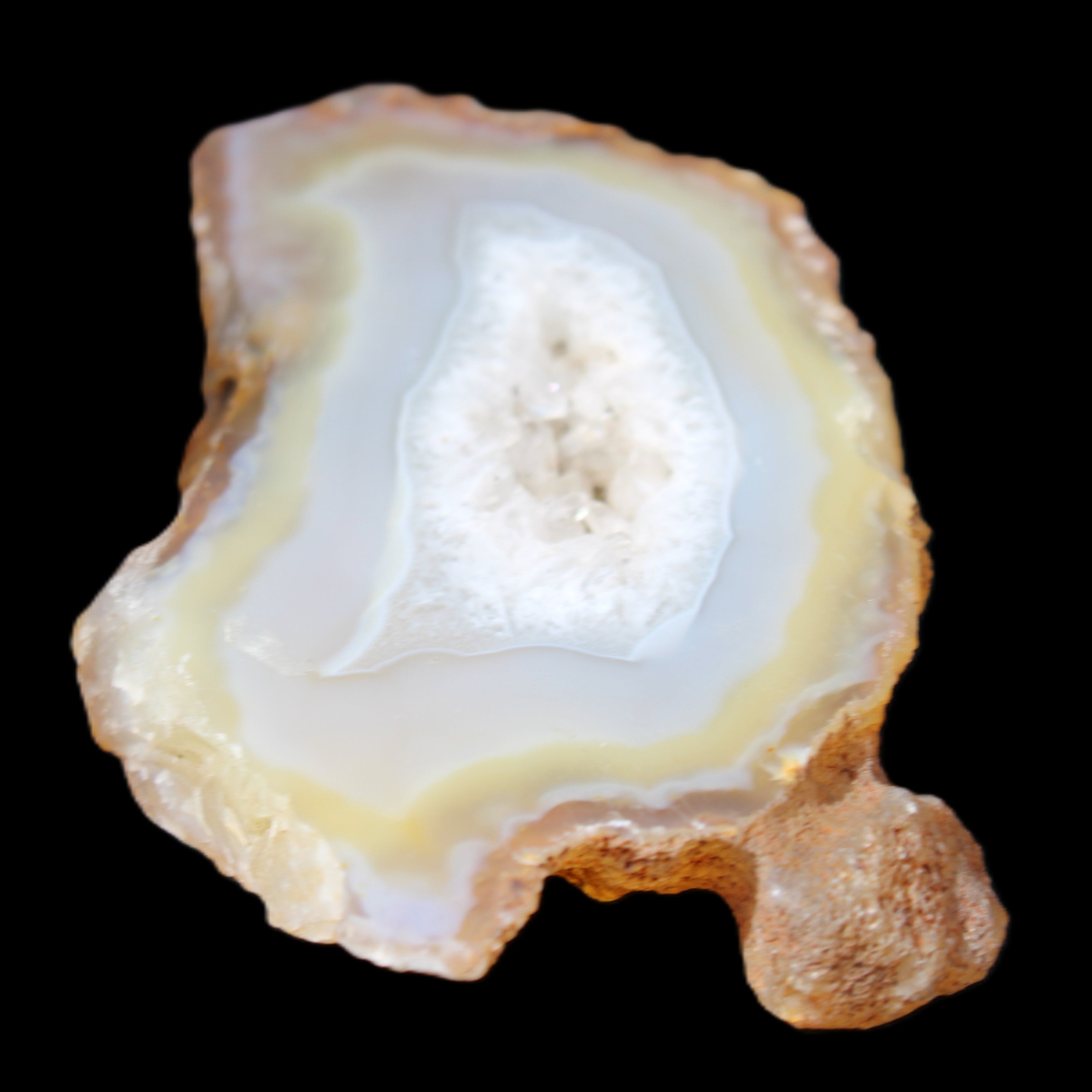 Agate geode slice 84*42*12mm  85g in sunlight - Rocks and Things Store