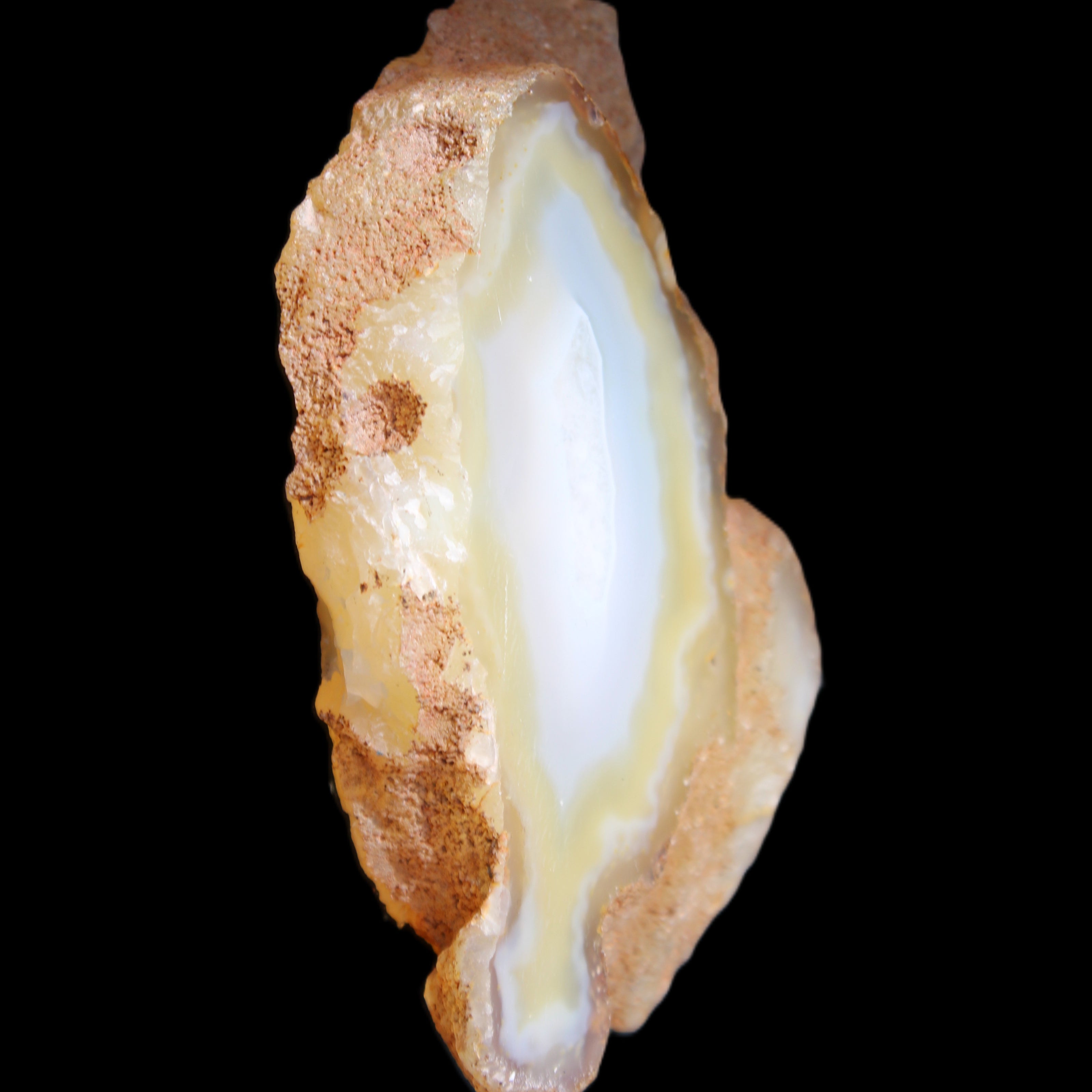 Agate geode slice 84*42*12mm  85g in sunlight - Rocks and Things Store