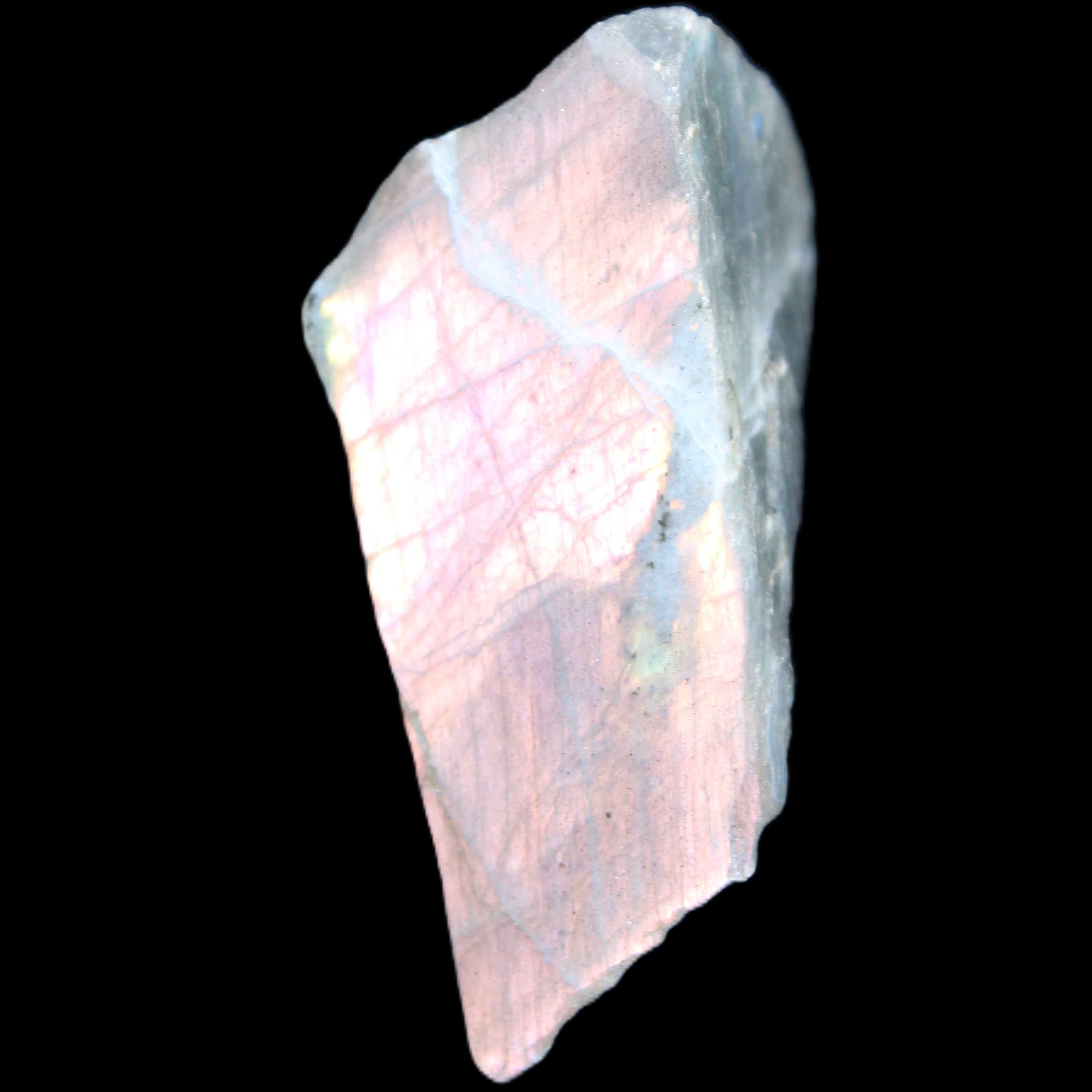 Violet flash Labradorite rough and polished 47g in sunlight - Rocks and Things Store