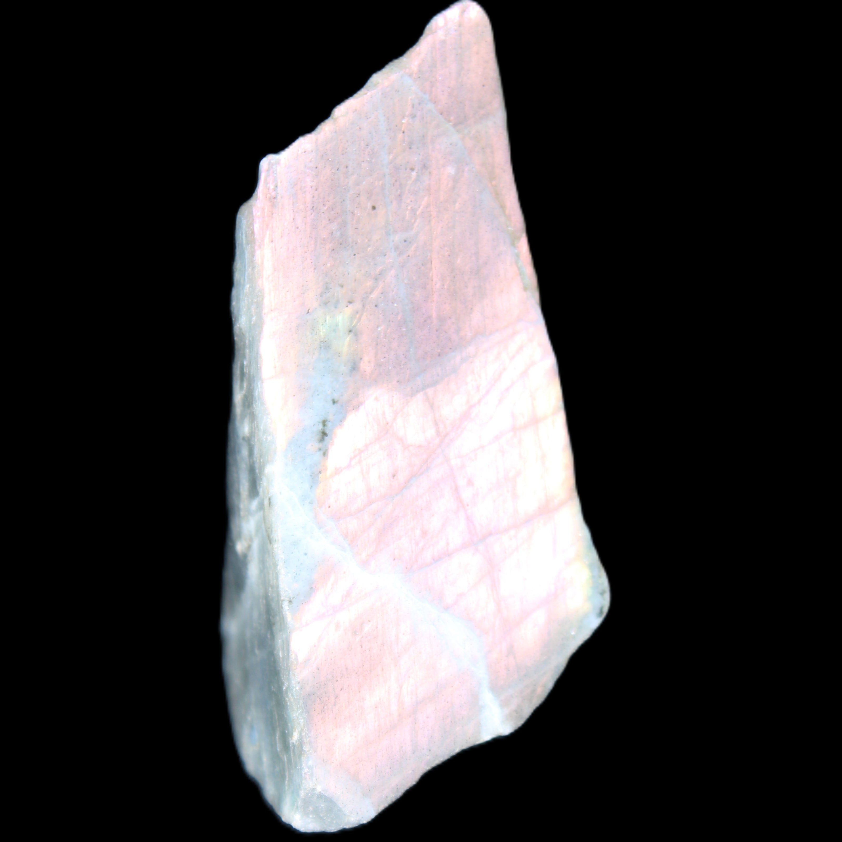 Violet flash Labradorite rough and polished 47g in sunlight - Rocks and Things Store