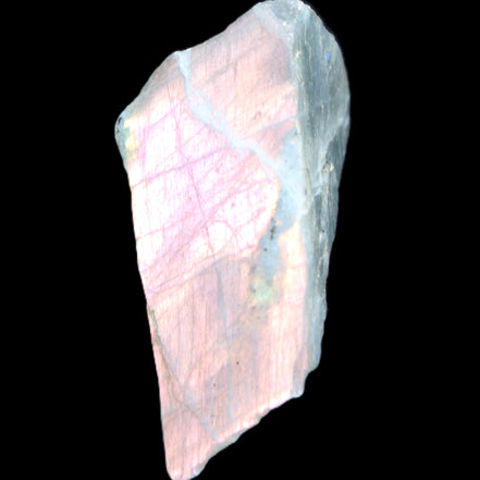 Violet flash Labradorite rough and polished 47g in sunlight - Rocks and Things Store