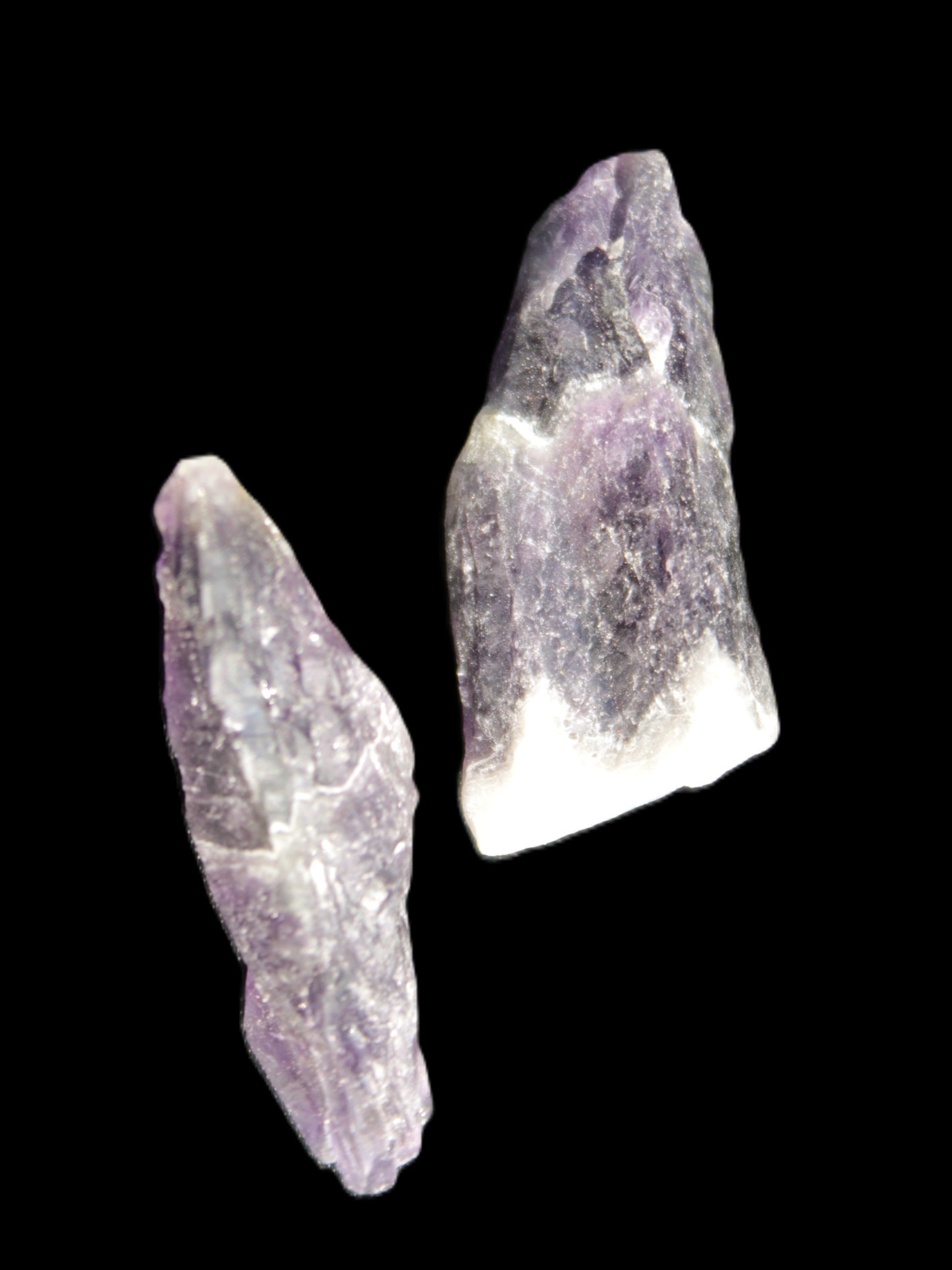 Super Seven Elestial Amethyst 1/2 crystals 12-17g in sunlight - Rocks and Things Store