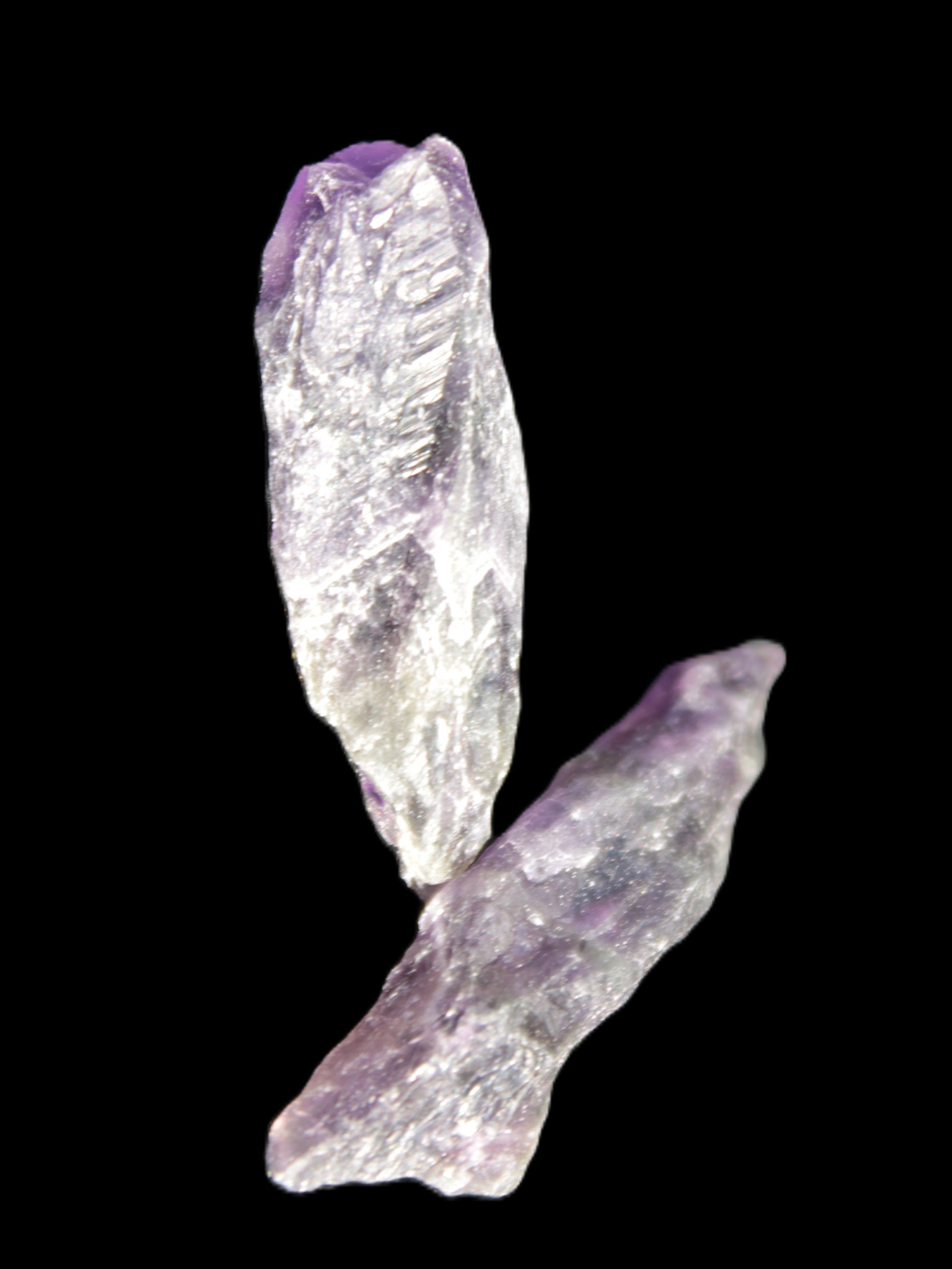 Super Seven Elestial Amethyst 1/2 crystals 12-17g in sunlight - Rocks and Things Store
