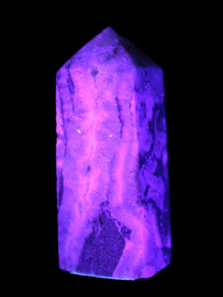 Hemimorphite Sky Blue wand 60mm 56.5g in UV light