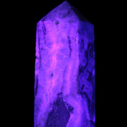 Hemimorphite Sky Blue wand 60mm 56.5g in UV light - Rocks and Things Store