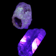 Two Fenster crystals 14.9g in UV light