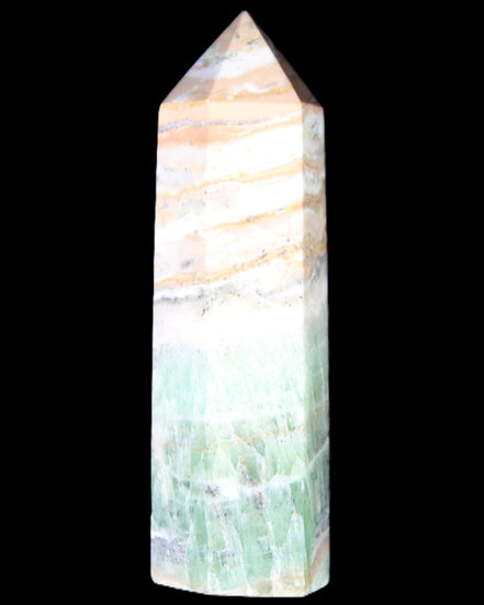 Caribbean Calcite Pellucid wand 83mm 83g in sunlight - Rocks and Things Store