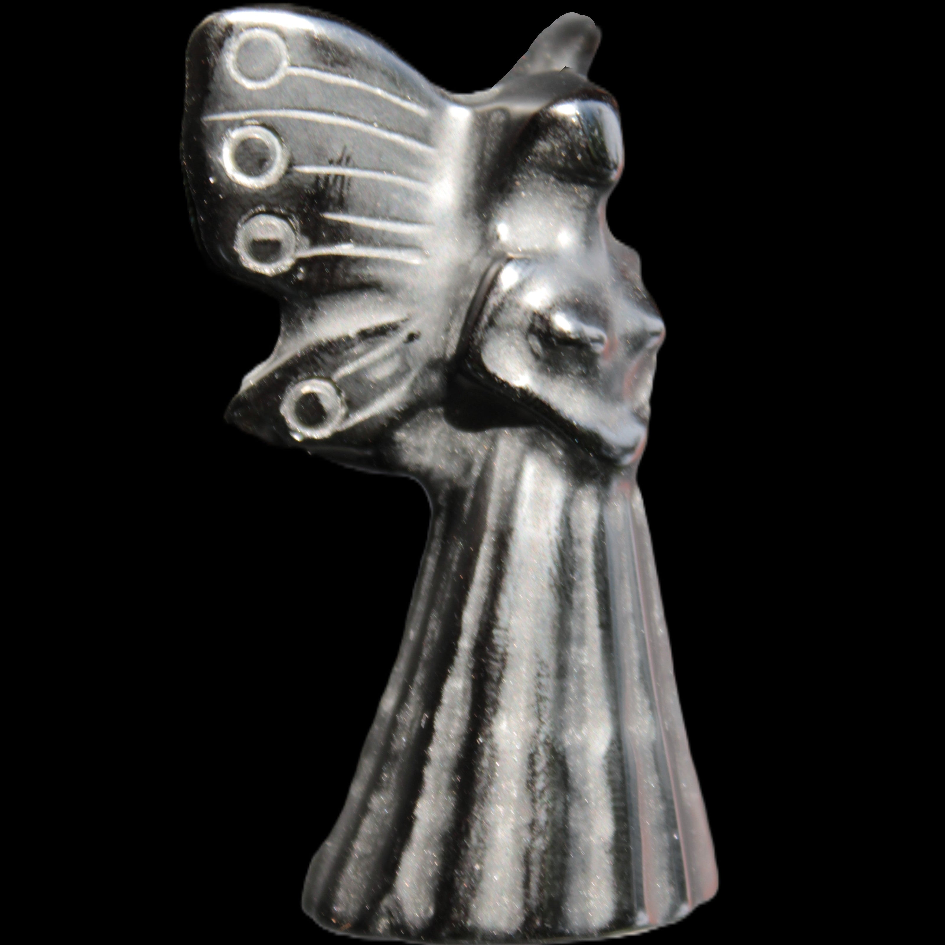Obsidian hand-carved flower faerie 26*59mm 37.7g Rocks and Things Store