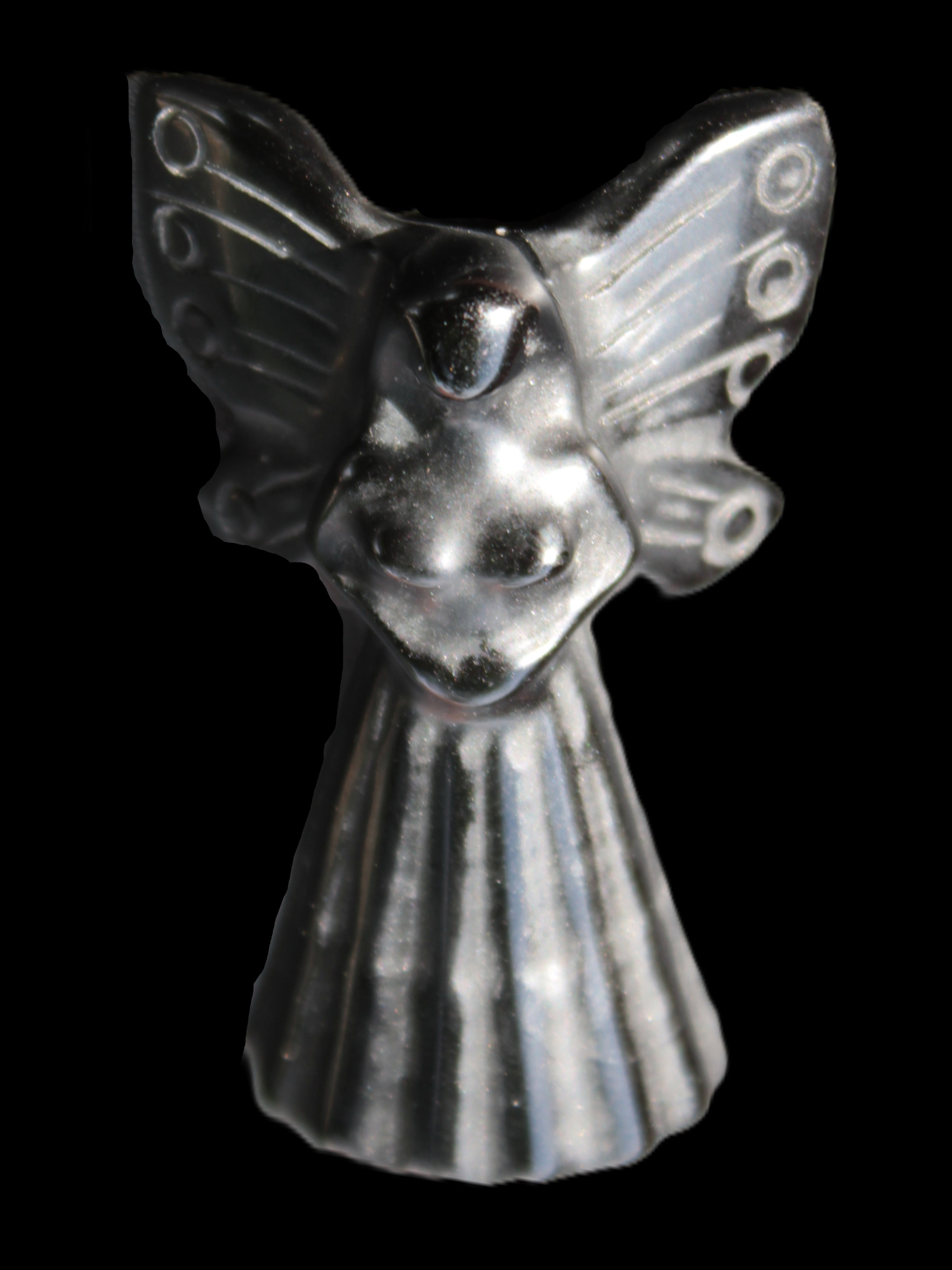 Obsidian hand-carved flower faerie 26*59mm 37.7g Rocks and Things Store